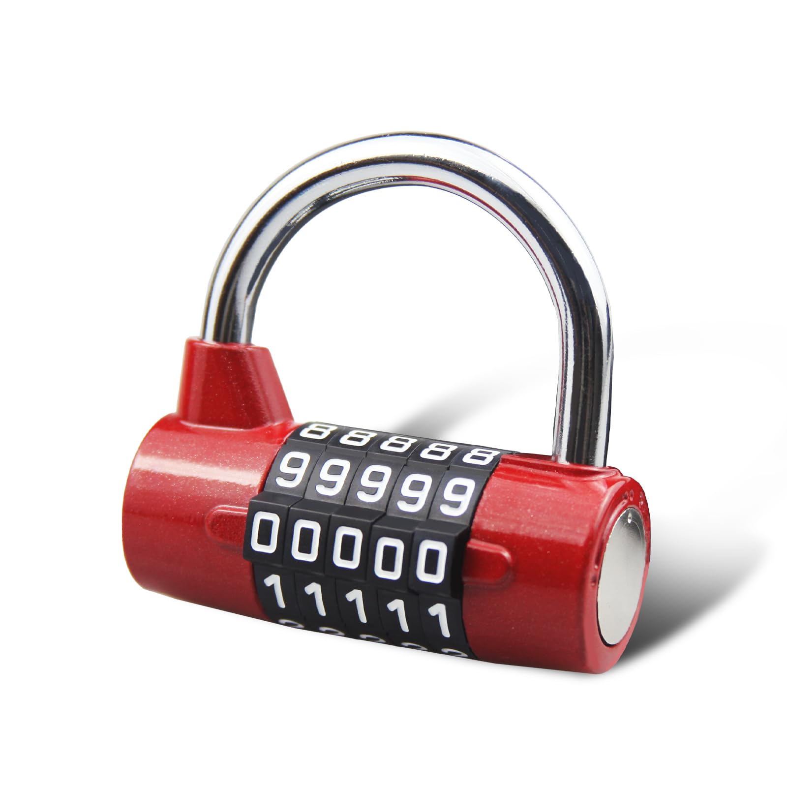 SISAV 5 Digit Combination Lock,Gym Padlock,Replaceable Combination Lock,Suitable for School Lockers,Tool Boxes,Fences,Red(1 Pack)
