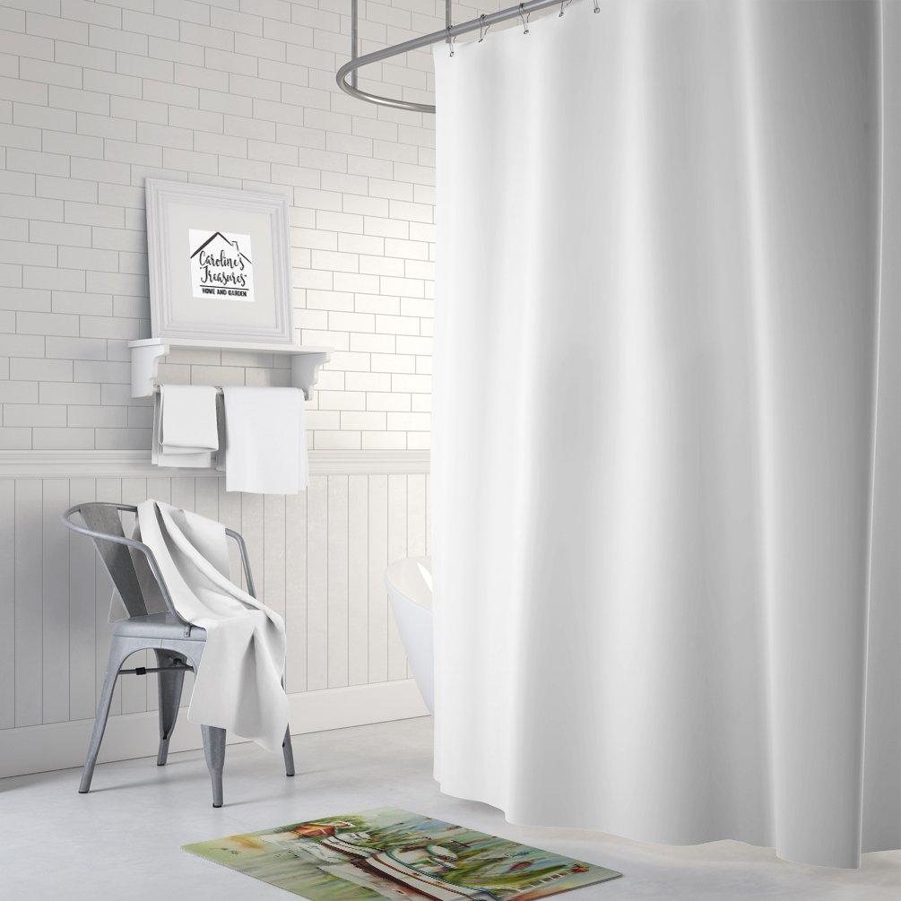 Caroline's Treasures JMK1067RUG Ocean Springs Shrimper Machine Washable Memory Foam Mat, Bathroom Rug, Non-Slip Bath Mat, Durable Thick Washable Rugs for Kitchen, Bathroom Quick Dry, Decorative Artwor