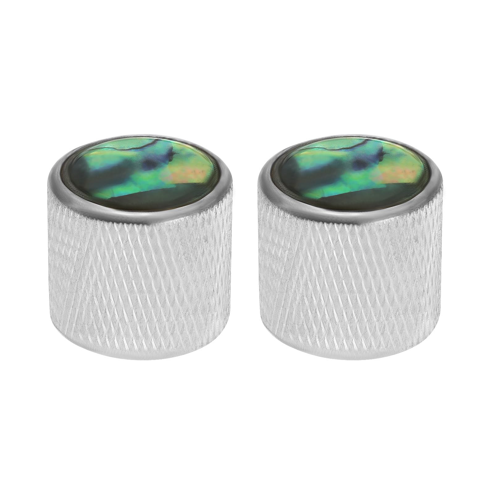 SG Store 2Pcs Metal Metric Size Abalone Top Dome Knobs Guitar Knobs Bass Knob for Tele Telecaster Electric Guitar Or Bass 19.7x20x6mm
