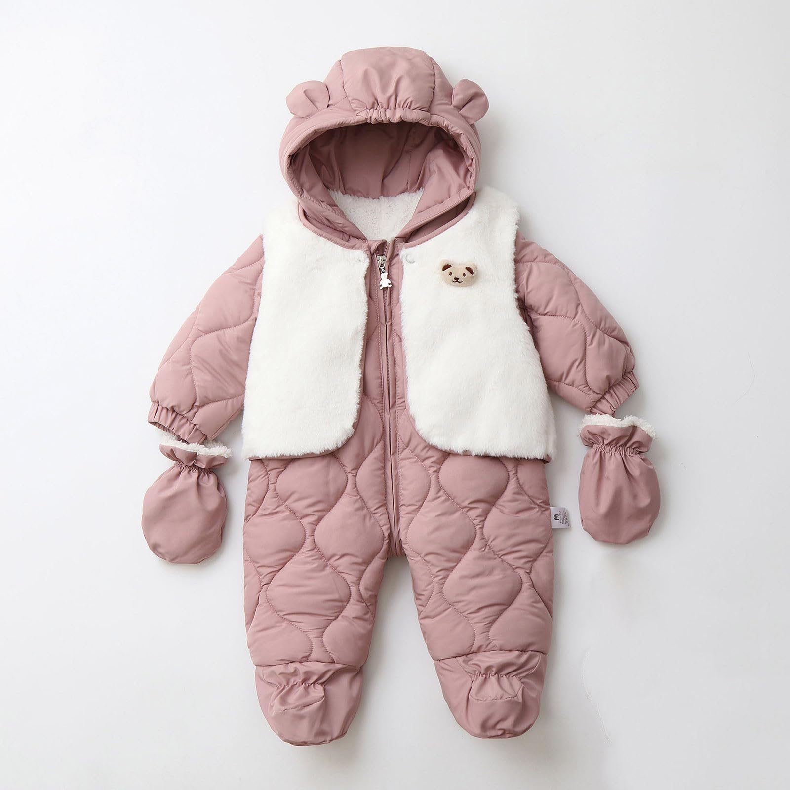 Generisch Baby Winter Bodys Wärmeisolierte Strampler Outfits Weiche Oberbekleidung für Kleinkinder 6 Monate bis 2 Jahre