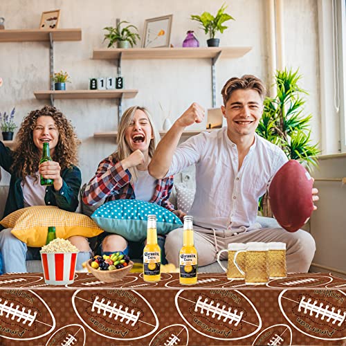 3Pcs Football Tablecloths For Football Party Decorations Plastic Disposable Touchdown Football Game Day Party Table Covers For Rectangle Tables Birthday Party Superbowl Decorations, 54 X 108 Inches #TOP6