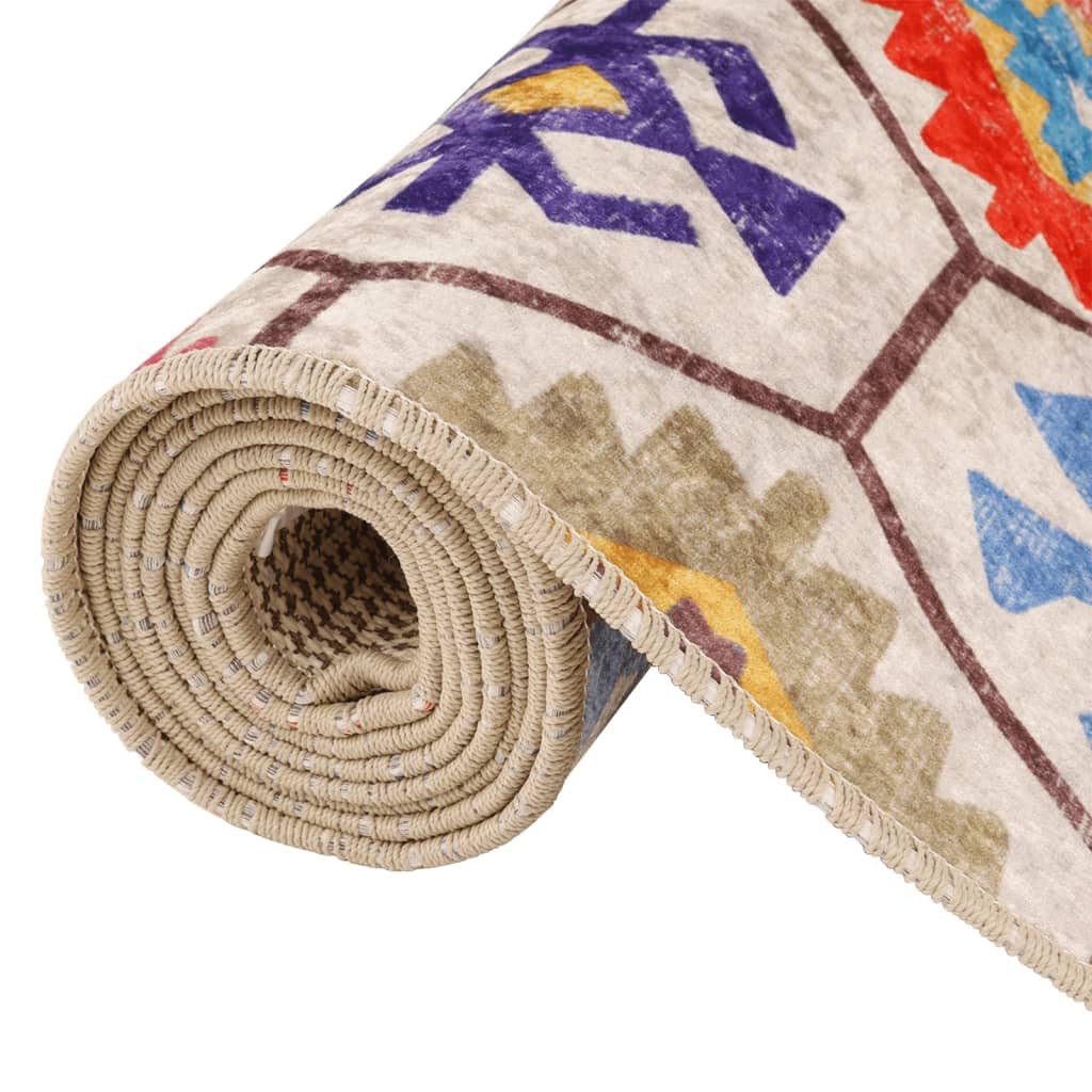 Alfombra de terciopelo lavable a máquina, 80 x 300 cm, parte inferior antideslizante, aislante de ruido, multicolor, patrón llamativo, suave, duradera, fácil de limpiar, protección del suelo