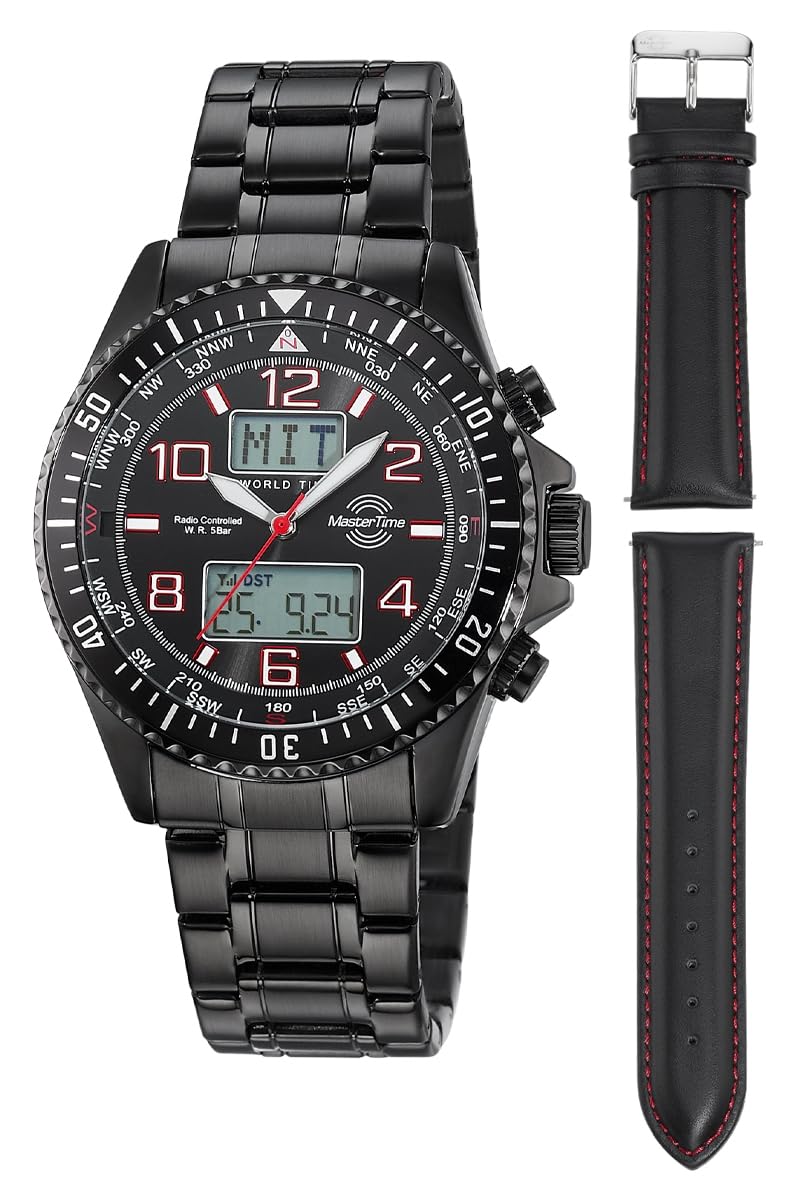 Master Time Funk Quarz Herren Uhr Analog-Digital mit Edelstahl Armband MTGA-10921-22M