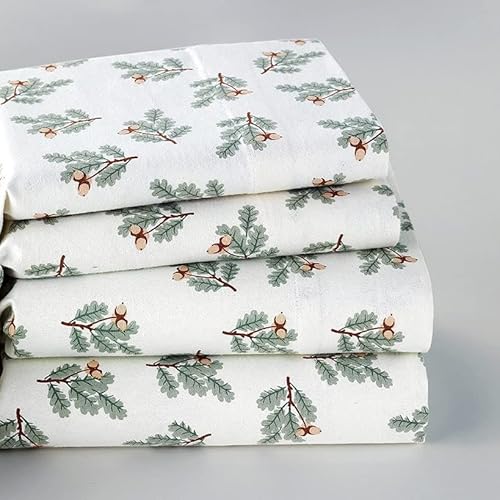 Mountain Lodge Flannel Bed Sheet Set with Pillowcases - King - 4 Pieces