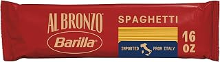 Barilla Al Bronzo Spaghetti Pasta 16oz - Bronze-Cut Italian Durum Wheat for Superior Sauce Grip, Non-GMO Kosher