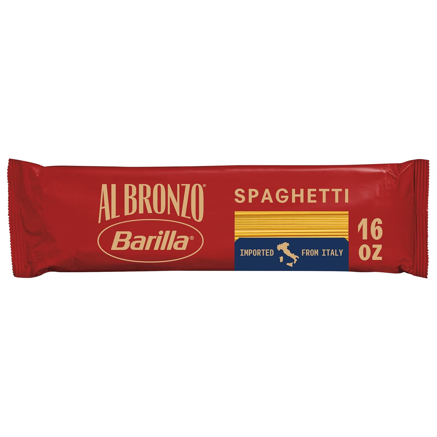 Barilla Al Bronzo Spaghetti Pasta 16oz - Bronze-Cut Italian Durum Wheat for Superior Sauce Grip, Non-GMO Kosher