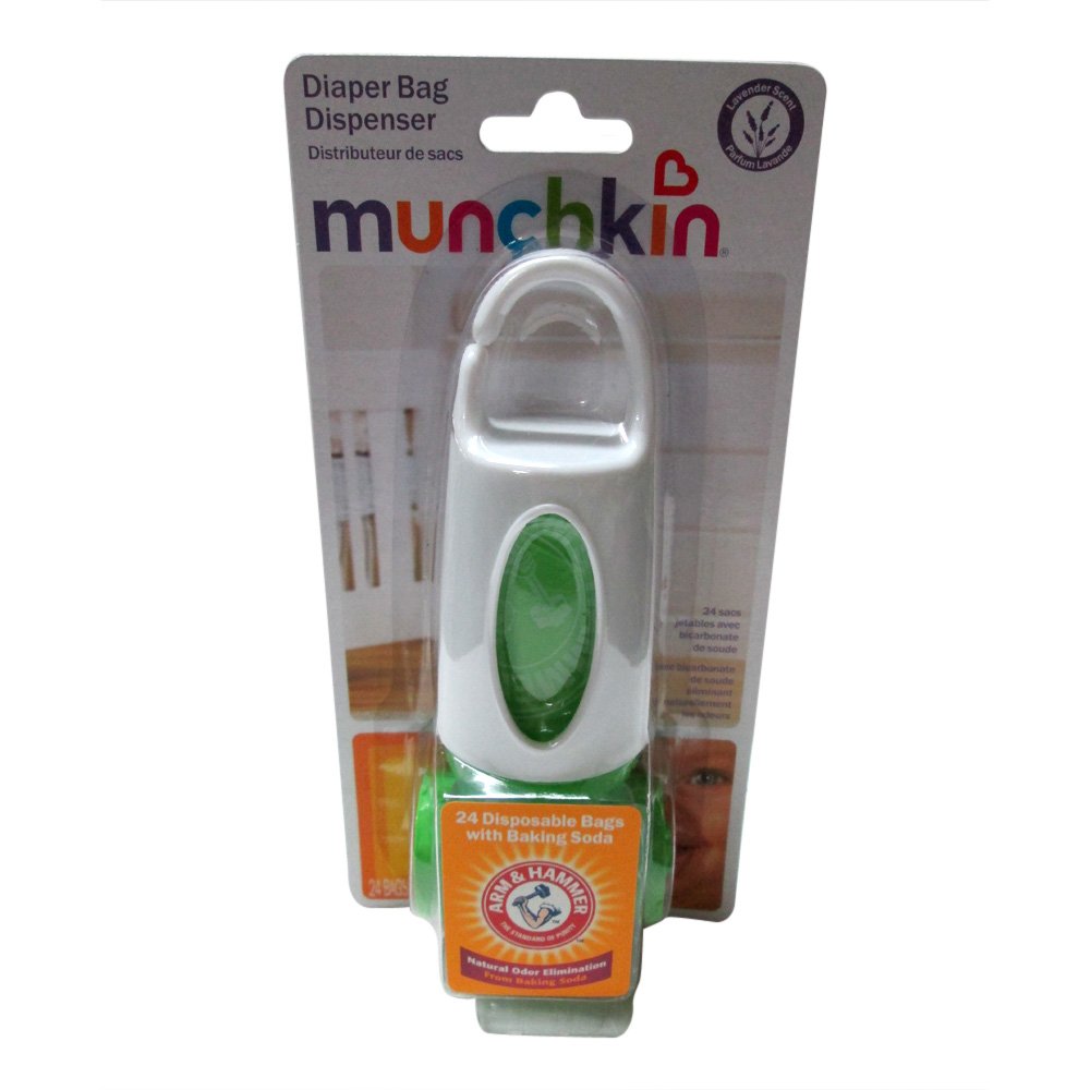 Munchkin Arm & Hammer Diaper Bag Dispenser & Bags - Green/White