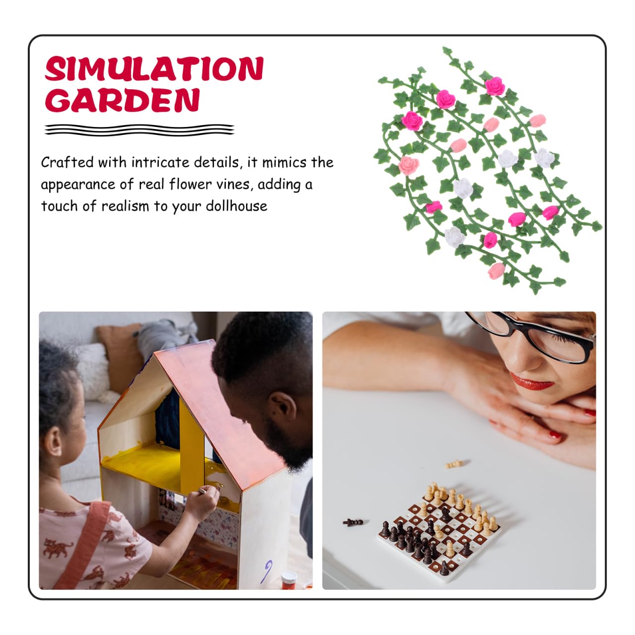 Toyvian Miniature Dollhouse Artificial Flower Vines for Micro Landscape Decoration and Diy Garden Ornament Accessories - Image 3