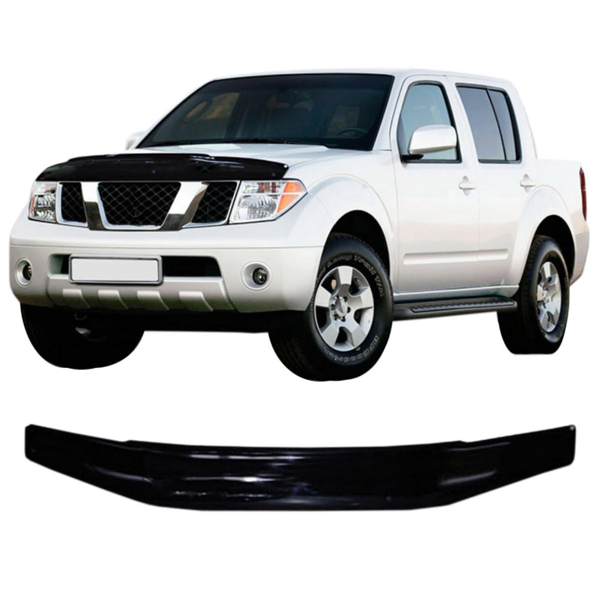 SCOUTT Deflettore Protezione Cofano per Nissan Navara D40 2005-2010, Migliora l'Aerodinamica dell'Auto, e Spoiler, Nero