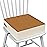 Eiury Toddler Booster Seat Dining Table Kitchen Chair, Waterproof Anti-Scratch PU Cushion, Non-Slip Bottom, Adjustable Buckle Straps, Easy Clean Portable Seat Cushion (Brown+White)