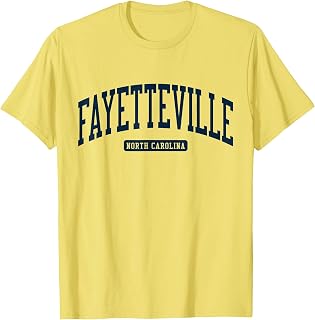 Fayetteville North Carolina NC College University Style Navy T-Shirt