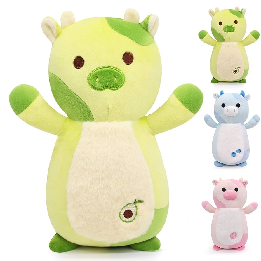 Amazon.co.jp: LMTGLDT 牛のぬいぐるみ枕、かわいいアボカドの