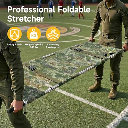 Image of Folding Stretcher for Medical Emergency with Heavy Duty Handles
