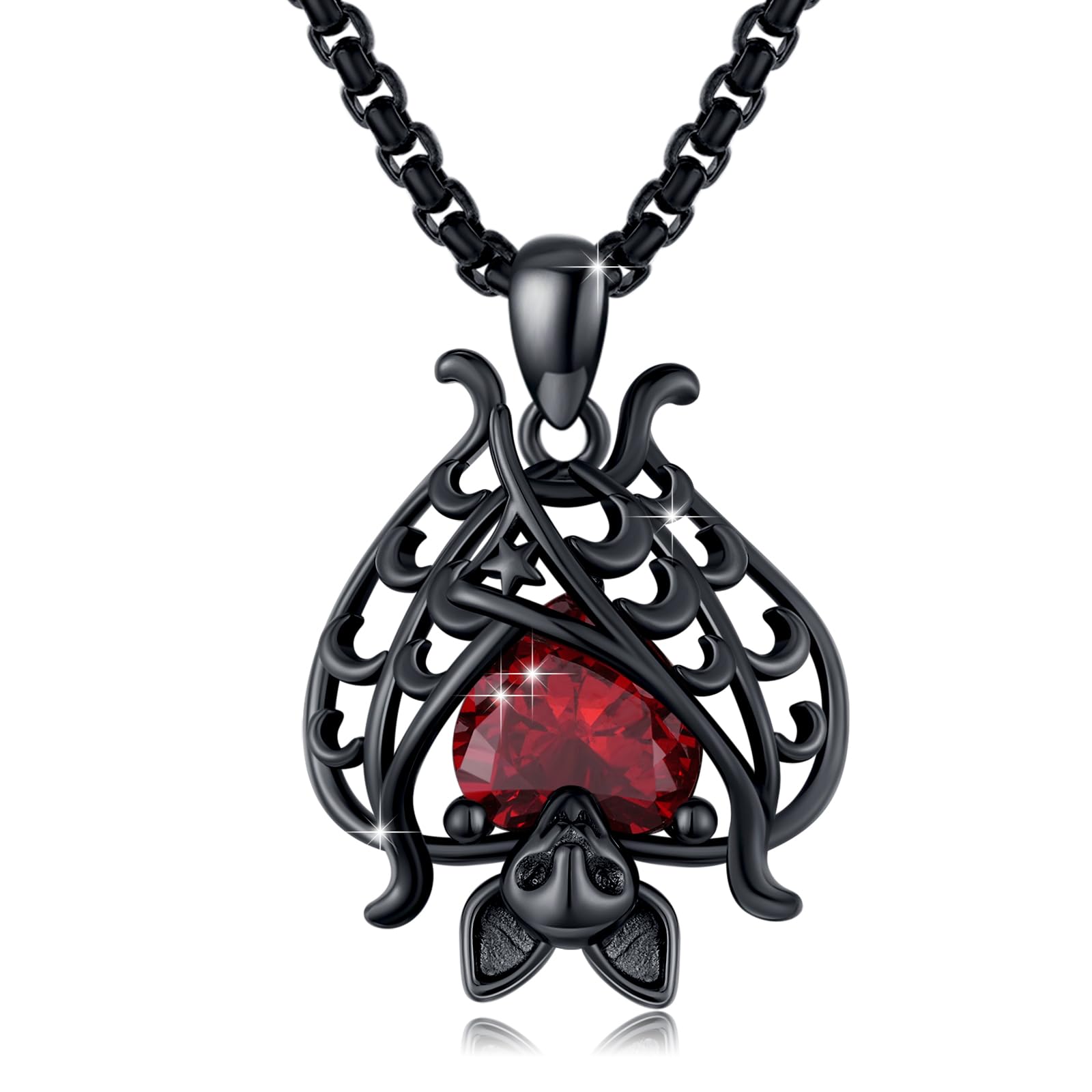 Collana con pipistrello in argento sterling 925, collana gotica, pipistrello da donna, gioielli di Halloween, regali per donne