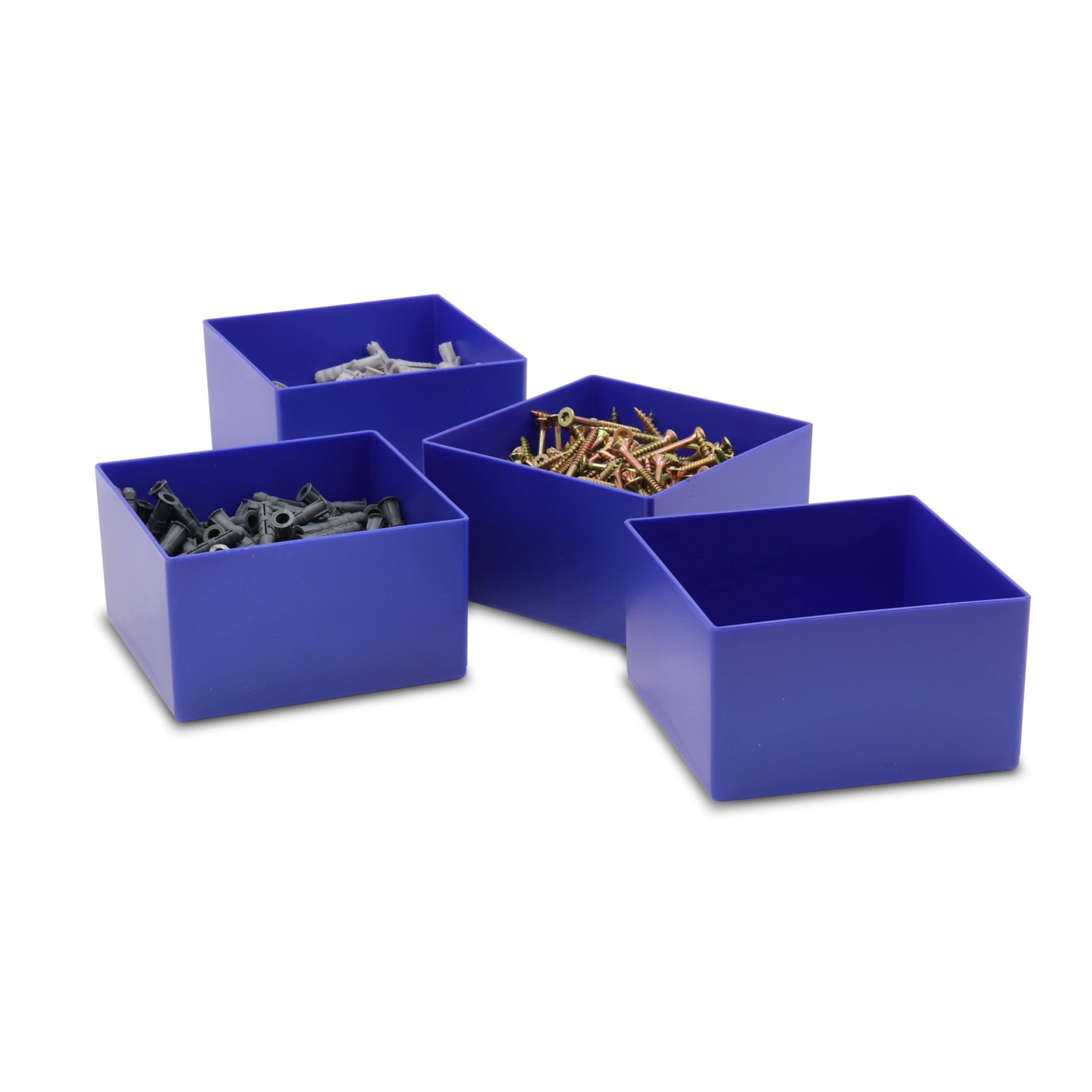 Kunststoff-Einsatzkasten/Lagerbehälter, blau 108x108x63 mm (LxBxH), 1 Packung = 25 Stück