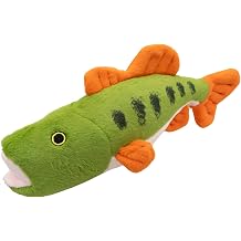Bass Fish Plush Dog Pet Chew Toy Squeaker Tuff Toys for Large Small Dogs