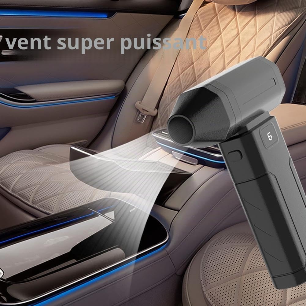 Dépoussiéreur électrique, 150000 tr/min, souffleur d'air turbo mini sans fil, dépoussiérant électrique rechargeable à air comprimé, outil manuel de déneigement pour ordinateur, clavier, maison