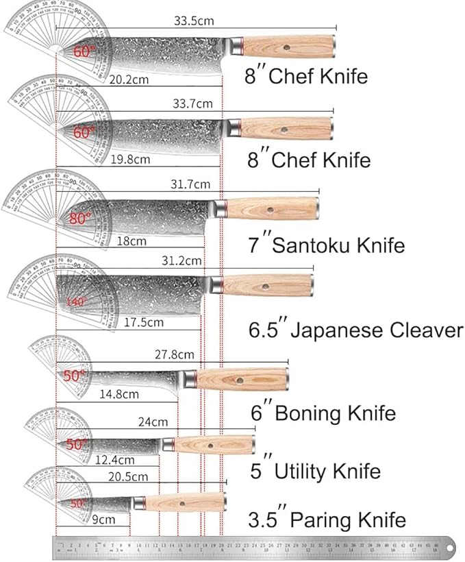 Set de Cuchillos de 7 Piezas, Mango de Madera miniatura 3