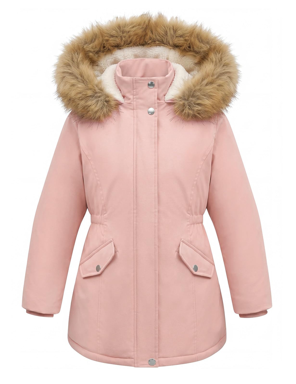 Tuopuda Manteau Fille Hiver Parka Fille Chaude Déperlante à Capuche