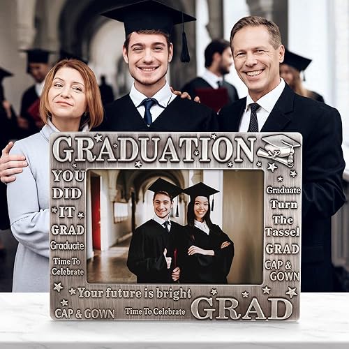 Vista 30 de LASODY Marco de fotos de graduación - Decoración 2025, regalos para él y ella, marco de fotos con borlas