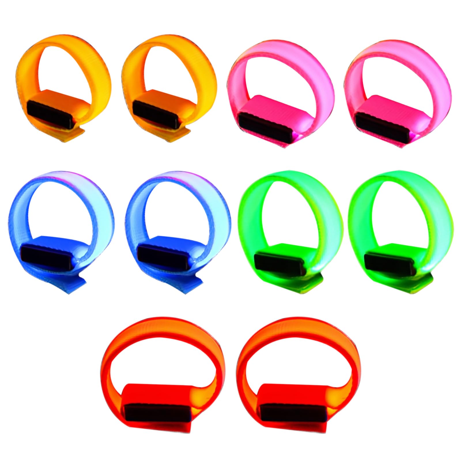 WIYETY 10 pulseras luminosas LED, pulseras luminosas, pulseras luminosas, pulseras luminosas, pulseras luminosas para bodas, raves, conciertos, correr, deportes (5 colores)