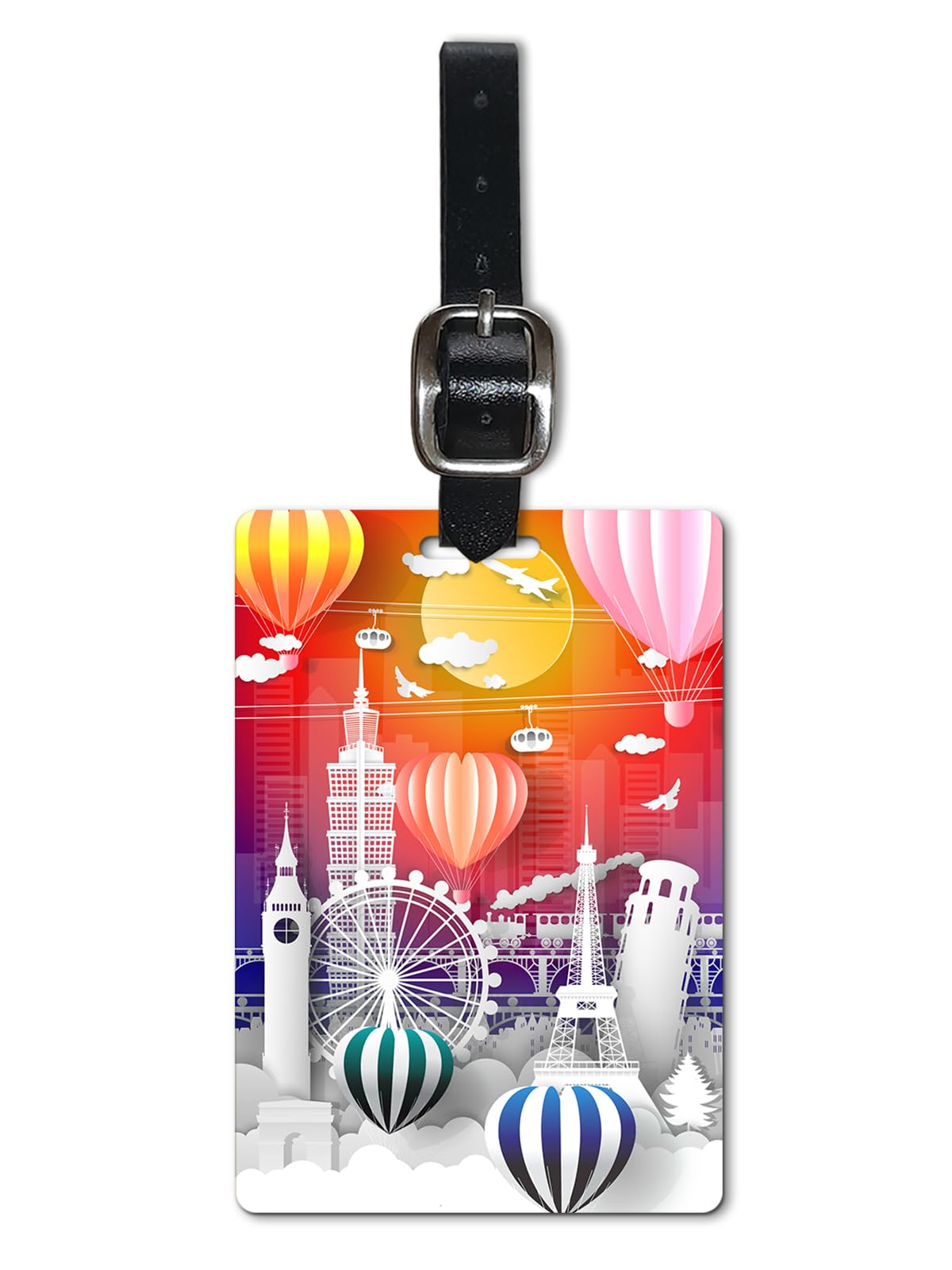 Lentikart 3D Lenticular Luggage Tag 1 Piece | Cityscape Papercut Europe | Luggage/Bag/Travel ID Label Tags for Suitcase & School Bags-image-46