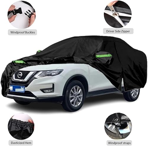 Miniatura 2 de Qnmittry Fundas impermeables para automóvil compatibles con Nissan X-Trail 2010-2023, cubierta de automóvil para todo tipo de clima, con puerta con