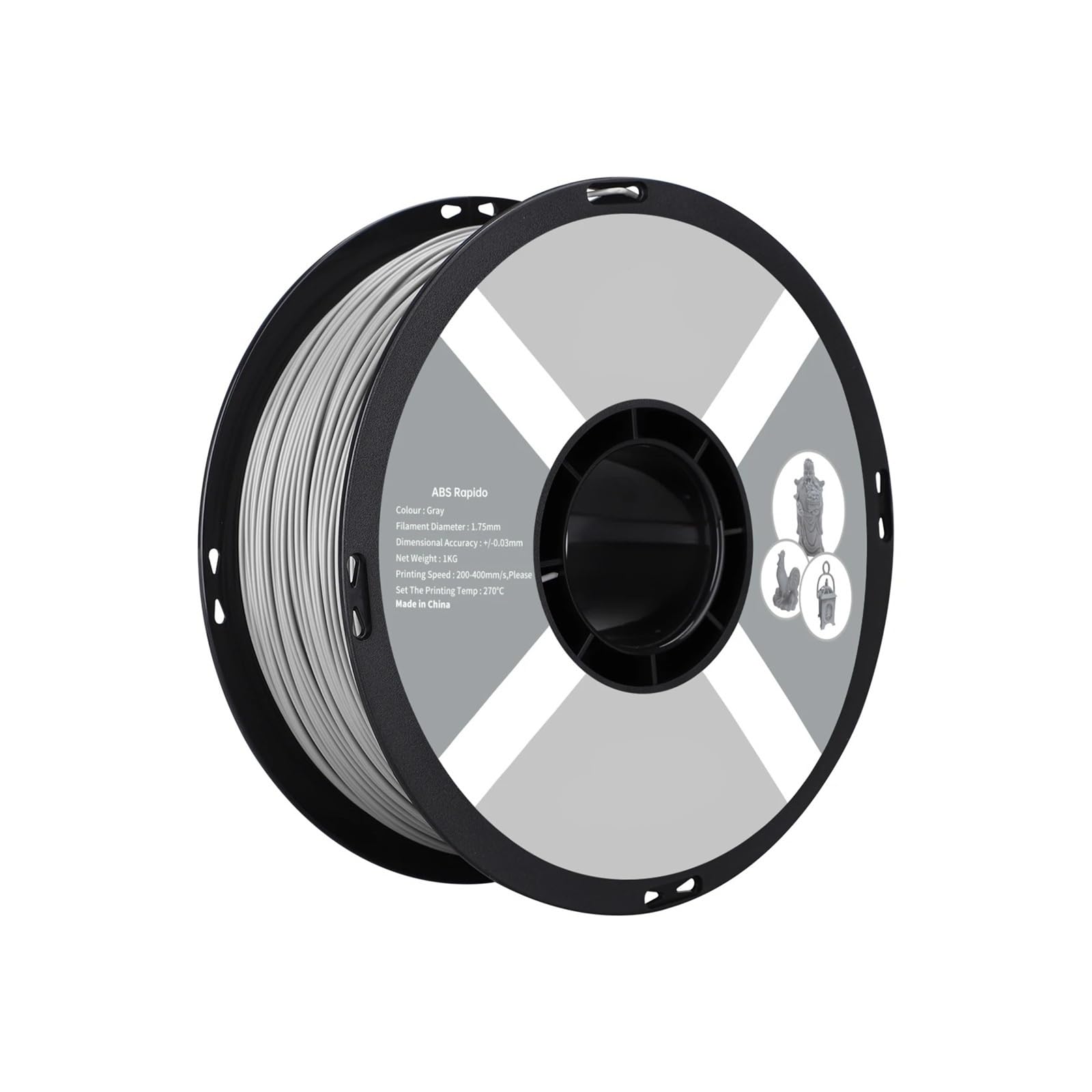 Material de impresión 3d, Filamento for impresora 3D de 1,75 mm, bobina de 1 kg, compatible con la mayoría de impresoras 3D FDM, para varias piezas de filamento de impresión 3D(BLACK ABS)