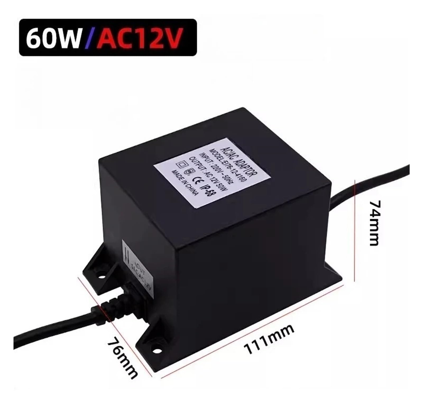 wasserdichter unterwasser transformator Wasserdichter AC12V/24V-Transformator for den Außenbereich; AC220V auf 2/24V Unterwasserlichtadapter; Schwimmbad-LED; 30W 60W