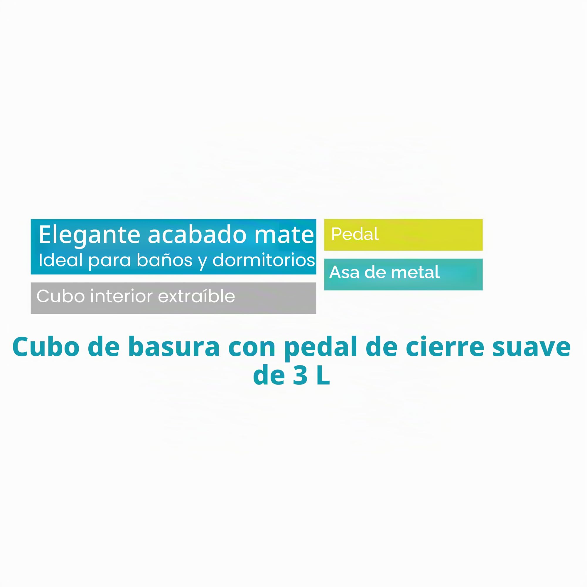 Beldray cubo de baño con pedal 3 L - papelera pequeña redonda de acero inoxidable, tapa de cierre suave, cubo interior extraíble, ideal para baño, dormitorio u oficina, negro