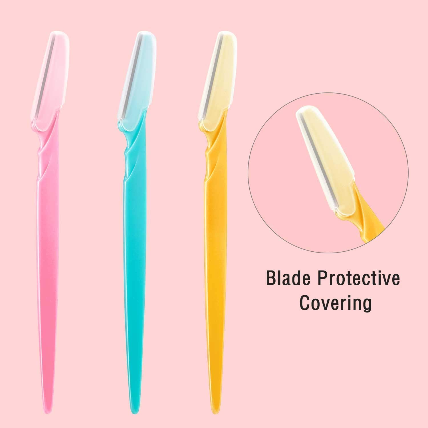 Top Select Eyebrow Painless Facial Hair Remover Razor for Face, Women and Men (Multicolour) (Pack of 2) 1