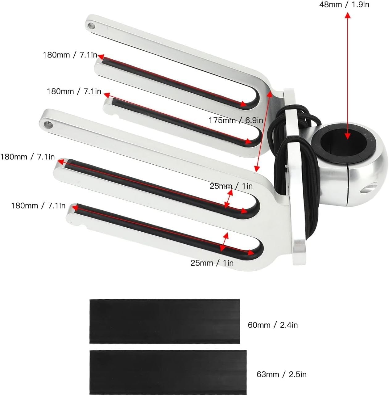 Rack Wakeboard Tower Bootsboard-Racks, Wakeboard-Halterung, Wakeboard-Tower-Rack, glänzend poliert, passend für vertikales/horizontales/geneigtes Rohr