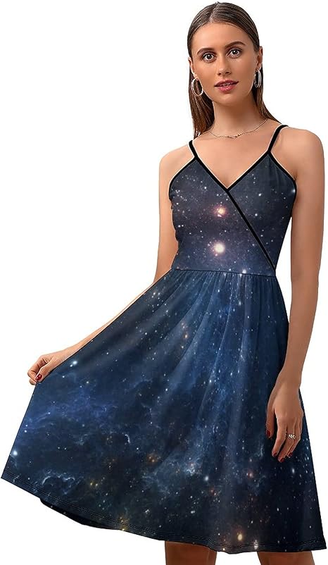 Amazon Co Jp レディース キャミワンピース 星空 銀河 宇宙 惑星 キャミソール ドレス ワンピース ノースリーブ 吸汗速乾 リゾート ワンピース ペチコート 着痩せ 肌触り良い 通気 通勤 通学 旅行 S Xl 服 ファッション小物