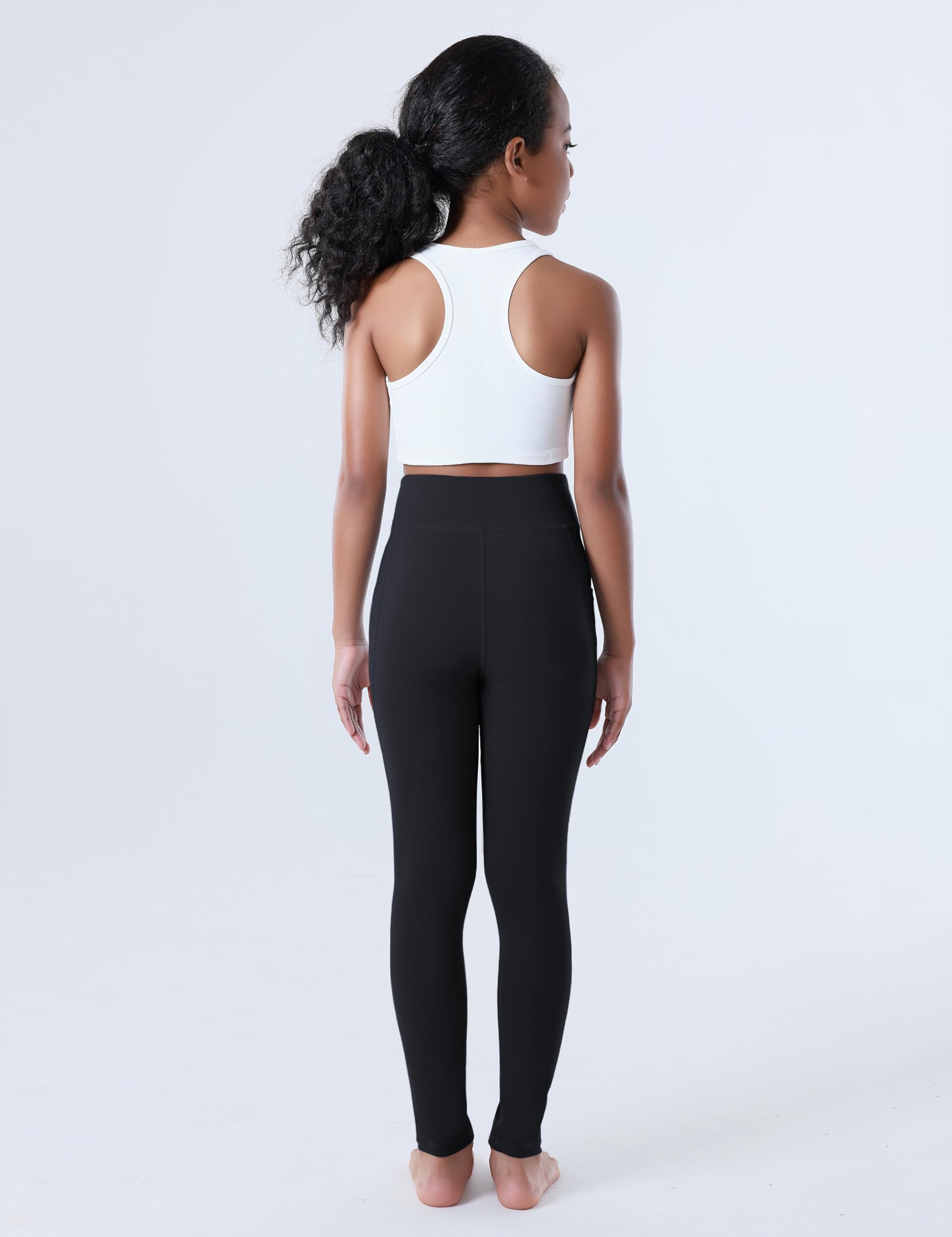 Mädchen-Leggings mit Taschen, athletisch, hohe Taille, für Training, Tanzen, Laufen, Yoga