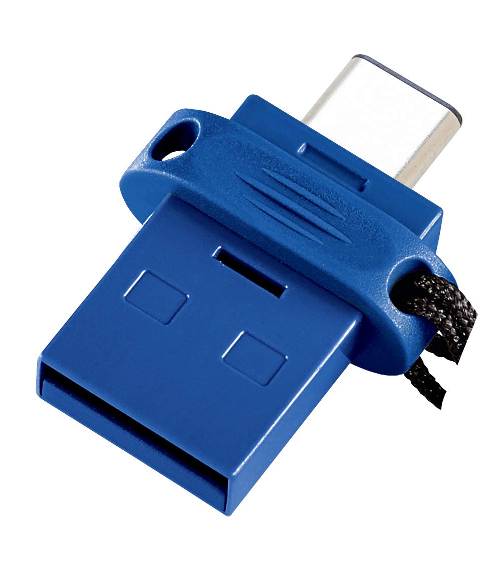Externe Festplatte Verbatim Store 'n' Go Dual USB-Stick, USB 3.2 Gen 1 & USB -C, 64GB, 2 In 1 Speicherstick, USB-C/USB-A, Externer Speicher Für Smartphone Laptop Notebook & Co, Datenstick, Blau/schwarz Usb Stick