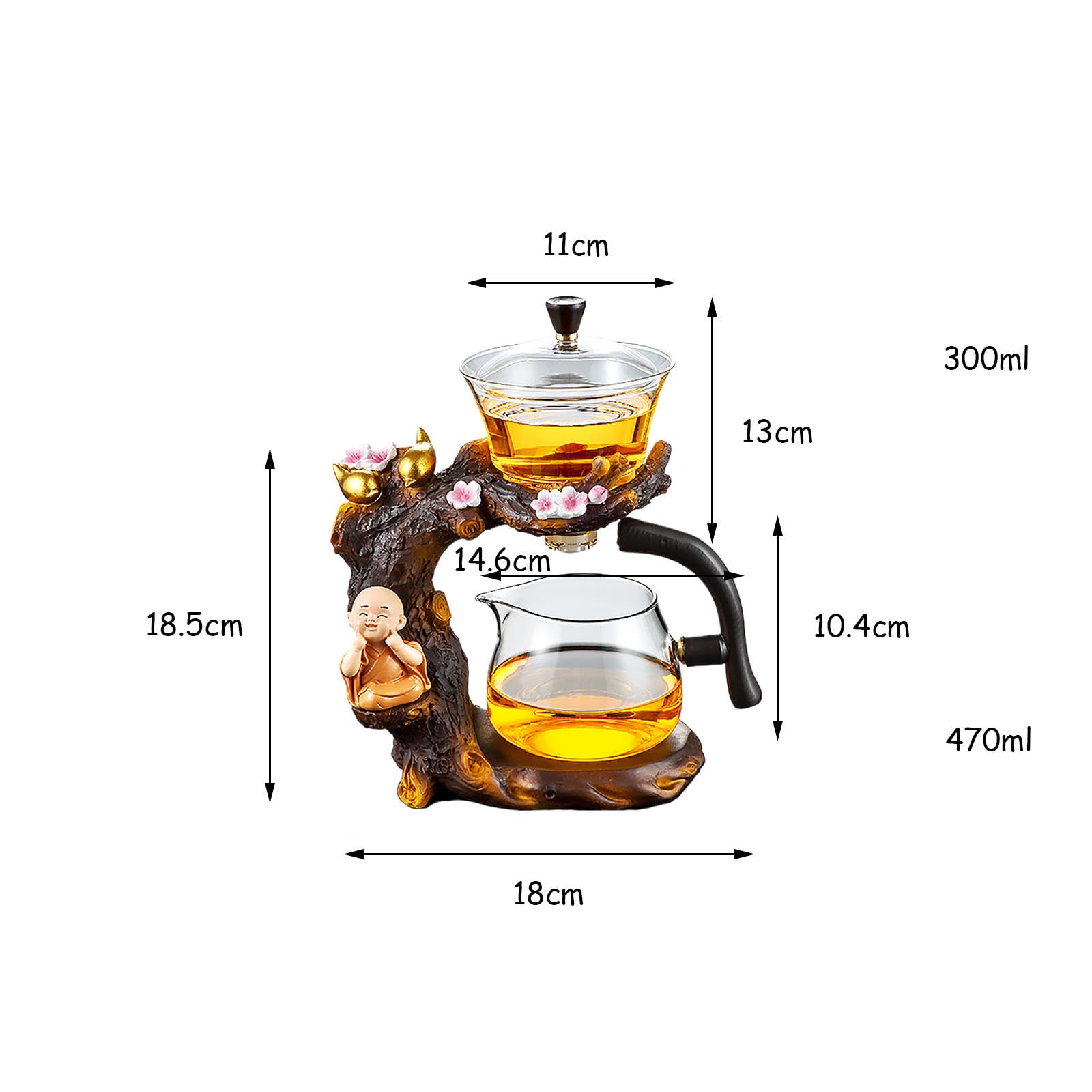 Théière magnétique, ensemble à thé automatique, service à thé en verre Kung Fu, théière magique, ensemble à thé Kungfu, ensemble à thé automatique en verre, théière magnétique de luxe pour la