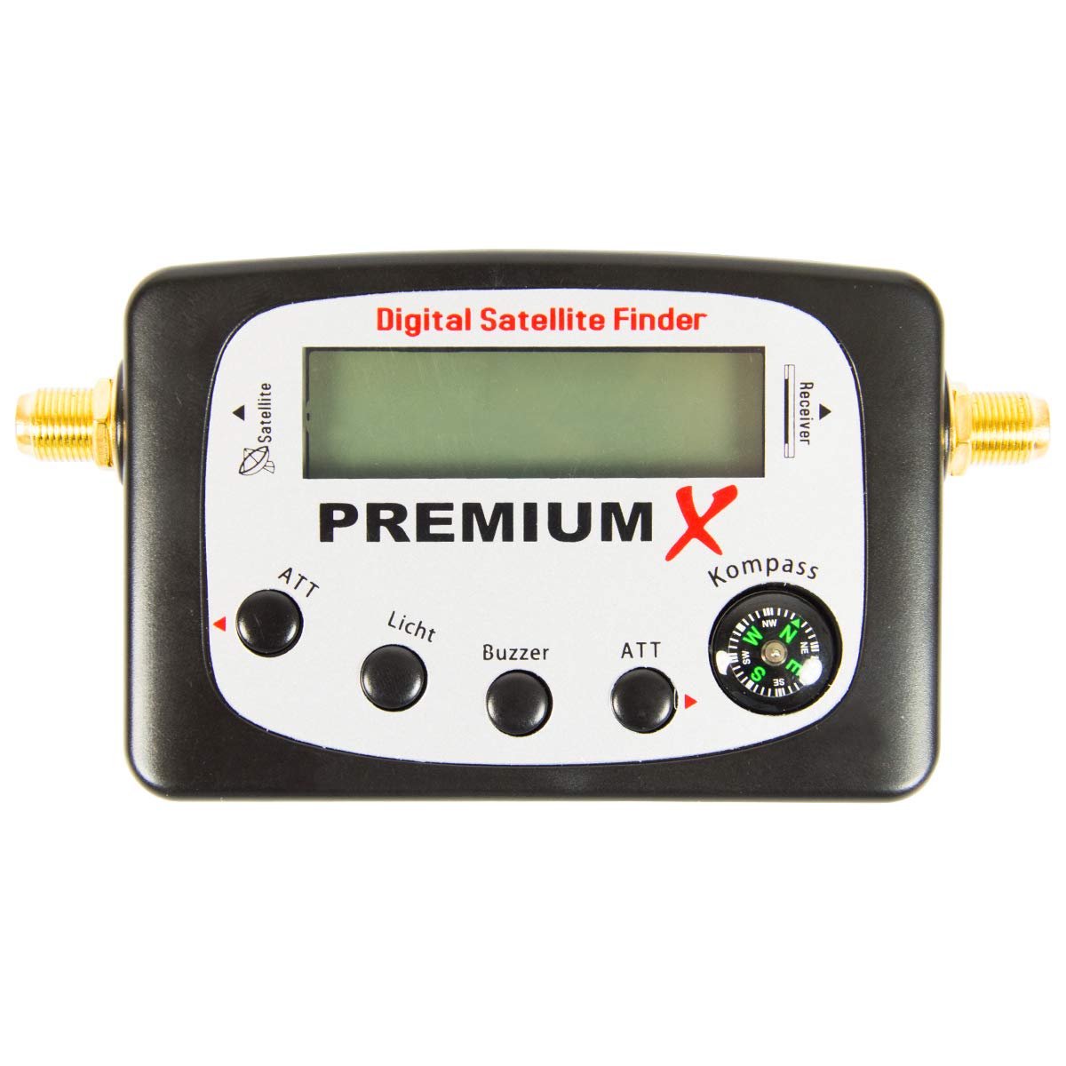 Premium X Localisateur satellite numérique avec écran LCD, son et boussole - Appareil de mesure du signal numérique pour l'alignement du parabole satellite