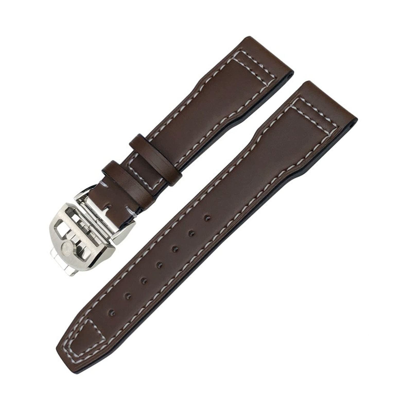 Bracelets de sangle marron en cuir véritable pour montre Mark 18