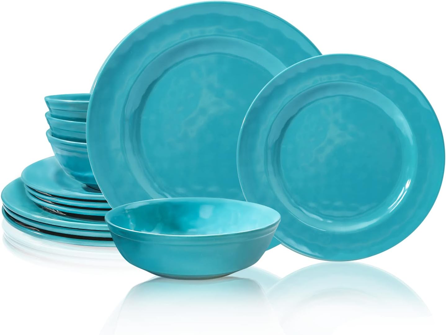 TP 12Piece Dinnerware Set, Melamine Dishes Set with Bowls