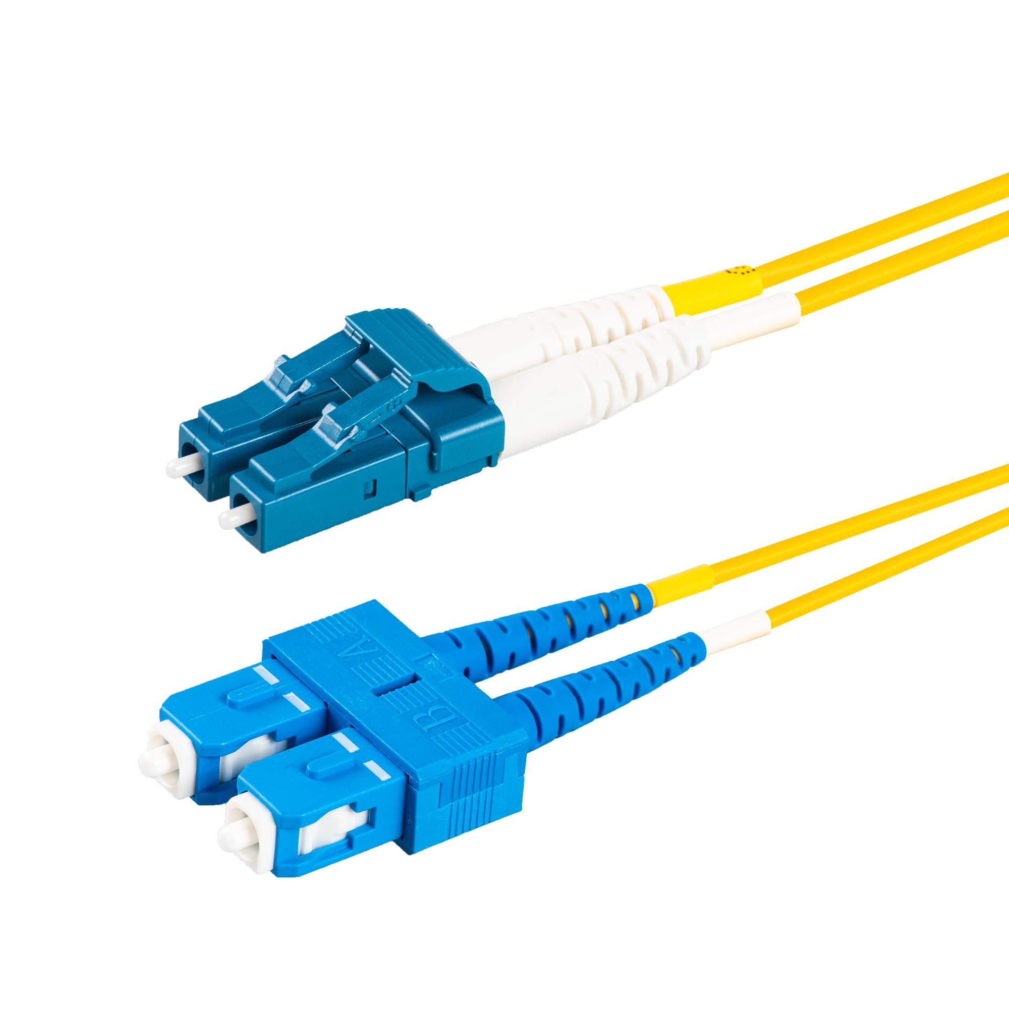 SpeedyFiberTX1-Pack 3 Meter LC/U to SC/U Fiber Patch Cable, Corning SMF-28 Singlemode 9/125um Ultra Optical Fiber, OS1/OS2 Compatible, Duplex Yellow Riser OFNR Cable Jacket