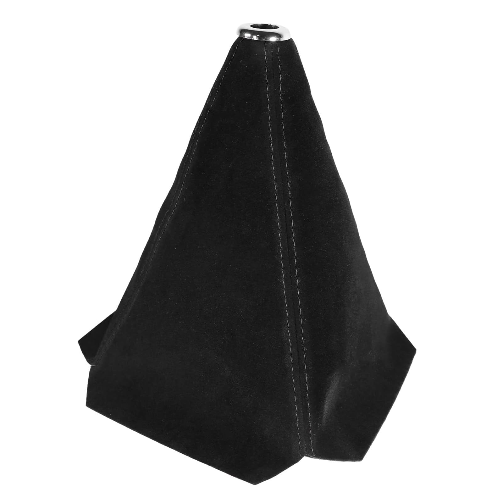 Crffz Black Line Shifter Boot Cover Knob Pu Leather For Automatic/Manual Gear Car