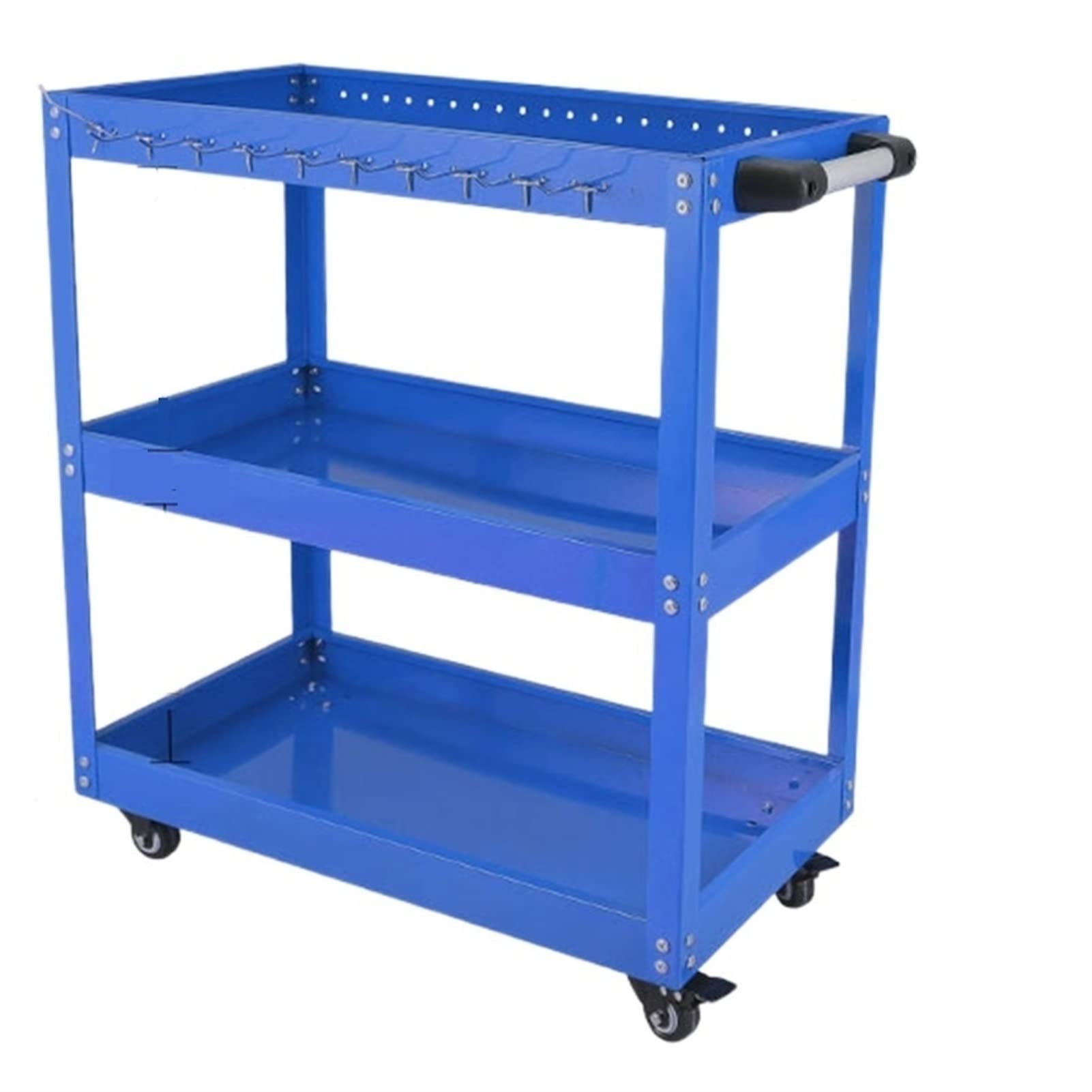 sdneNest Tool Trolley with Silent Wheels Workshop Stand Cabinet Garage Workbench Adjustable Shelf Free Hooks 3 Layer Tool Cart Home Tool Cart
