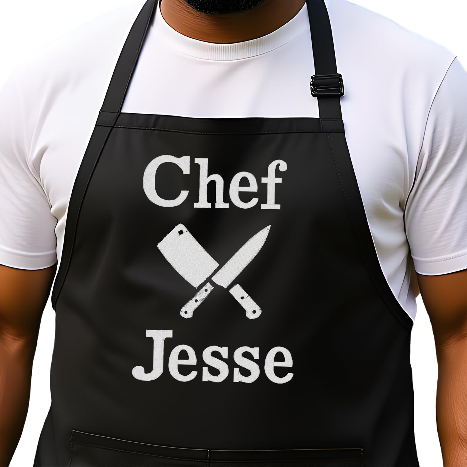 Made in the USA Personalized Embroidered Premium Adult Apron for Men Women Fathers Mothers Day Kitchen BBQ Grilling Gift