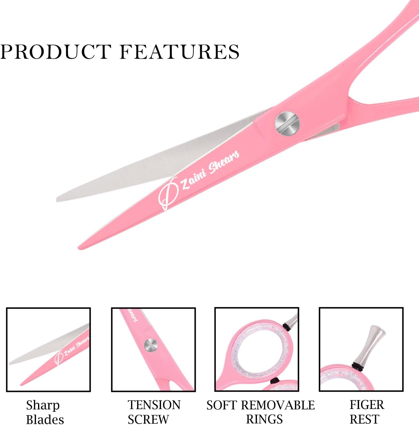 Hair Cutting Scissors Extremely Sharp Right-Hand Razor Edge - 5.5” Overall Length,Made of 420c Japanese Stainless Steel Salon Scissors Professional Barber Haircut Scissors (pink, 5.5'')