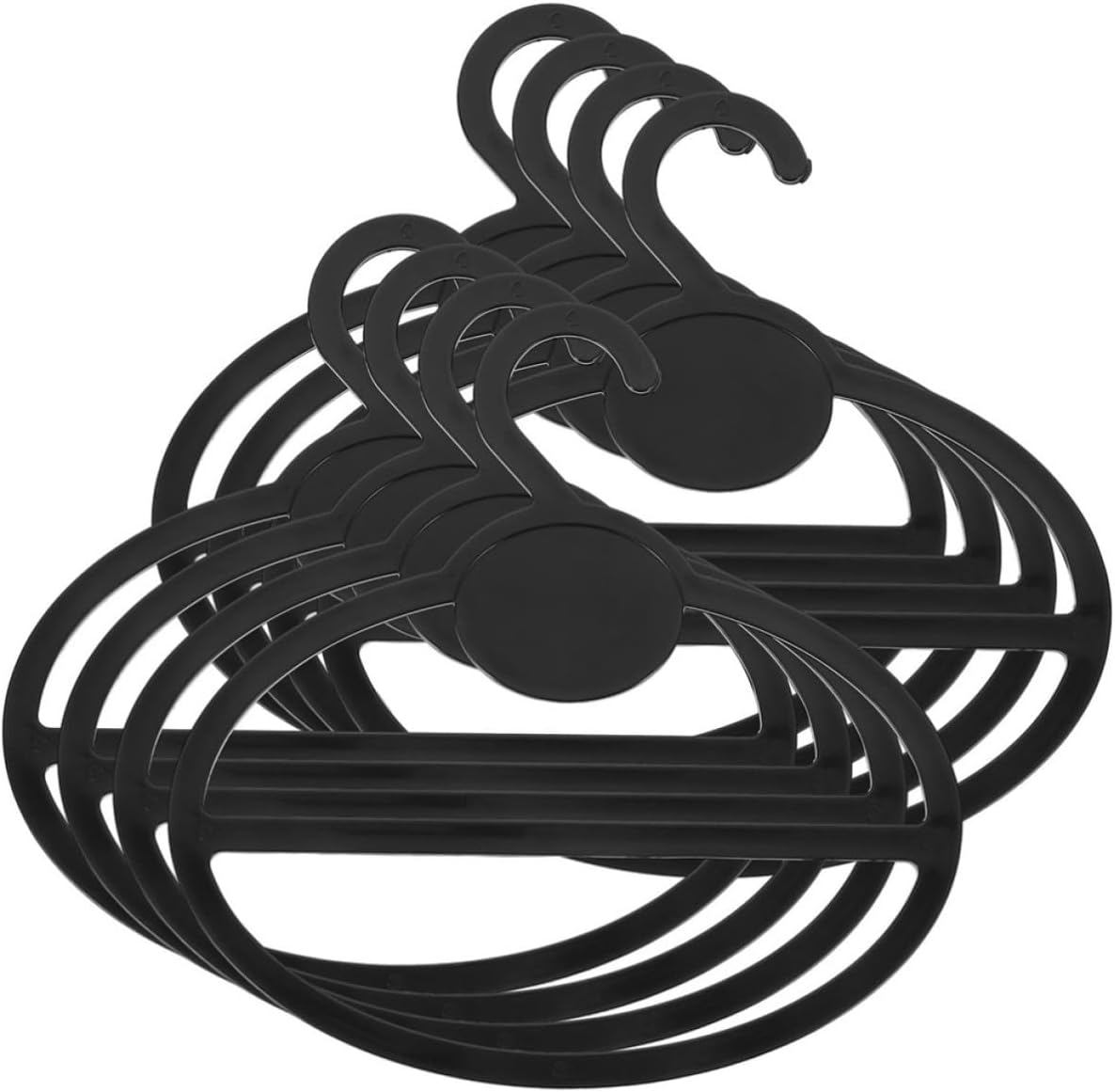VICASKY Hangers Space-Saving Round Scarf Black Multi-Functional Organizer 50pcs PE and Scarf Holder for Material Storage Solution Tie Closet