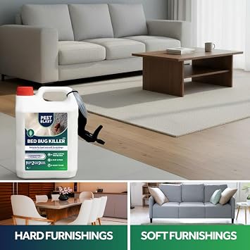 Bed Bug Killer Spray for Mattresses, Bed Frames, Carpets & Furniture - Ready to Use Indoor Insecticide for Bed Bugs, Eggs & Larvae 5L