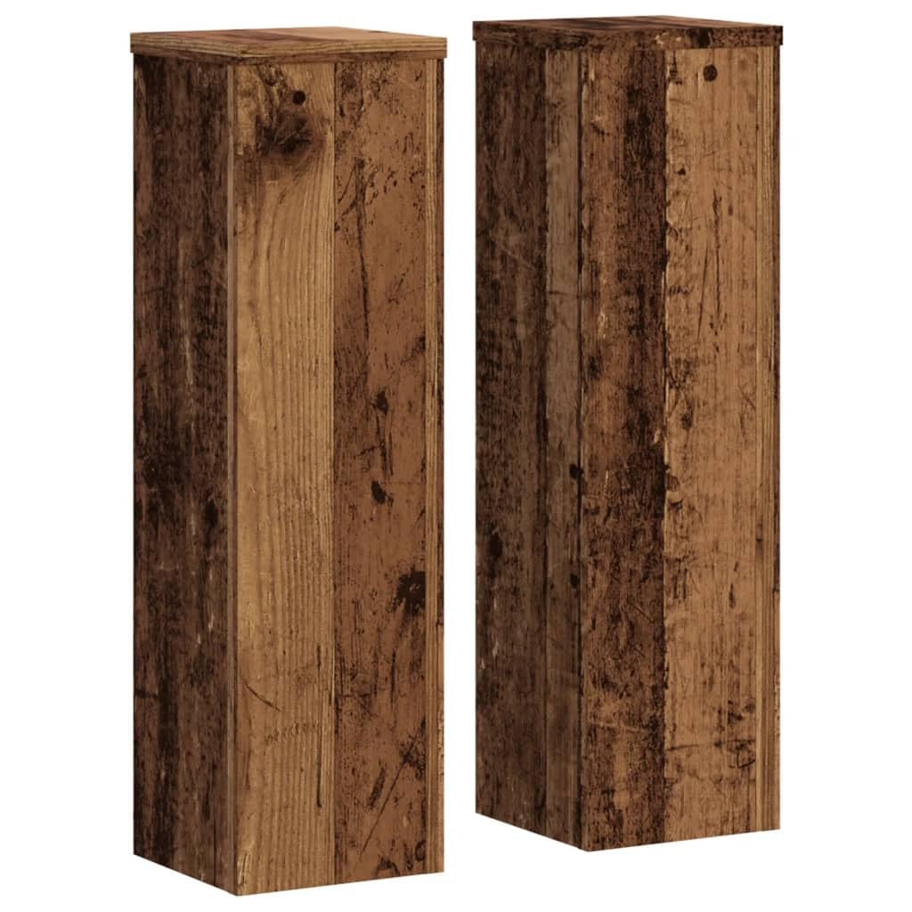 vidaXL Plant Stand 2pcs, Plant Pot Stand for Indoor Living Room, Plant Holder for Decorative, Flower Stand Flower Pot, Old Wood Engineered Wood