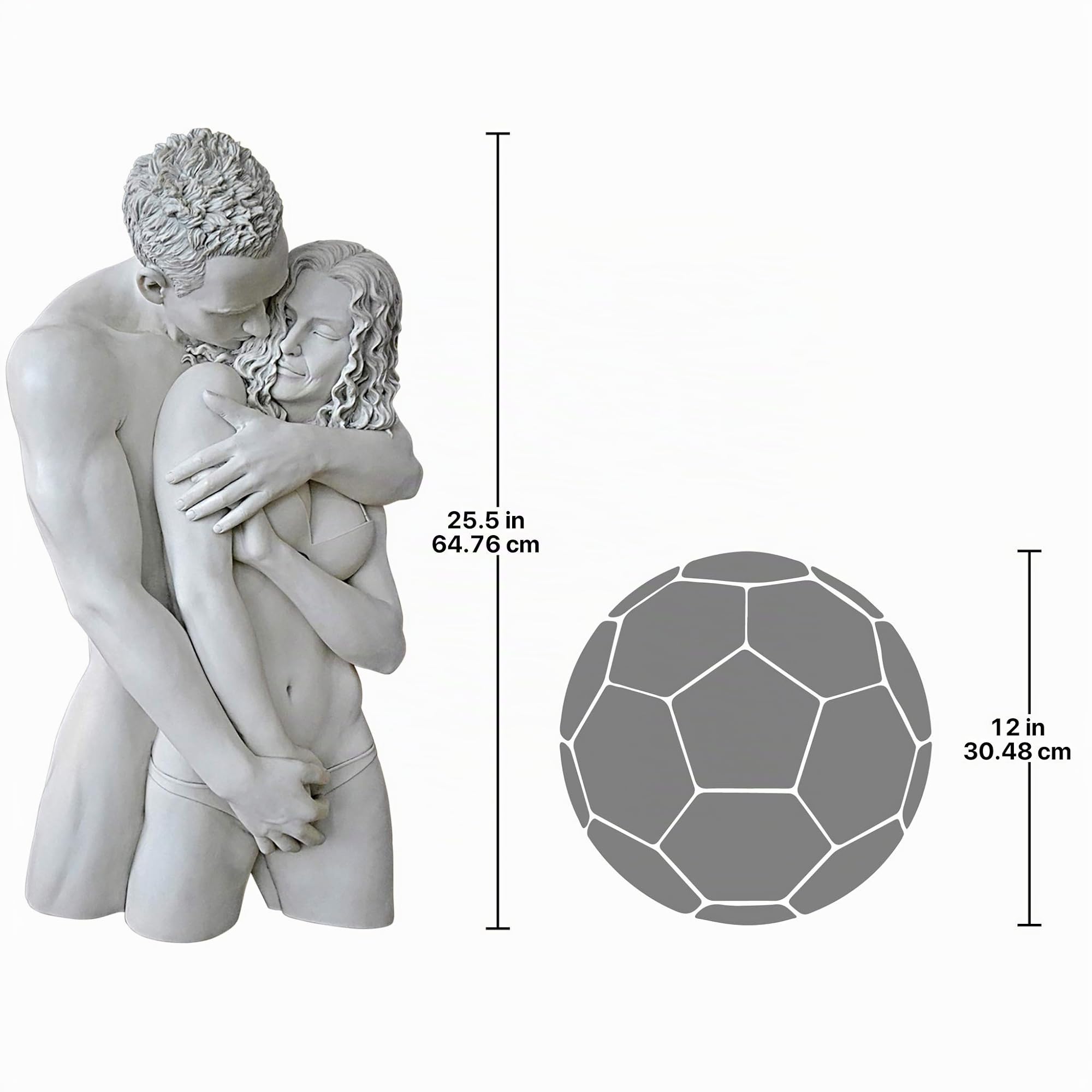 Design Toscano DB383101 Sculpture Murale Design L’étreinte submergeant Blanc Cassé 15 x 37 x 65 cm