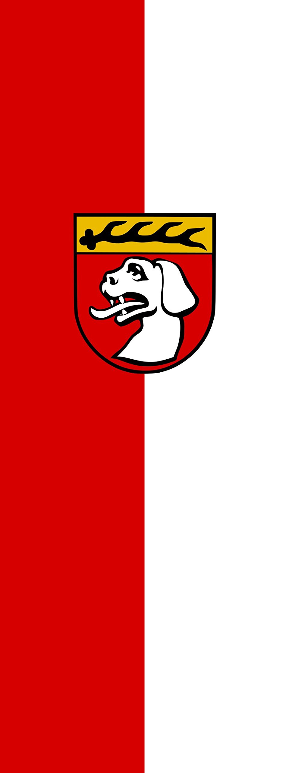 Drapeau Urbach portrait de 6m² au format vertical 400x150cm pour mât