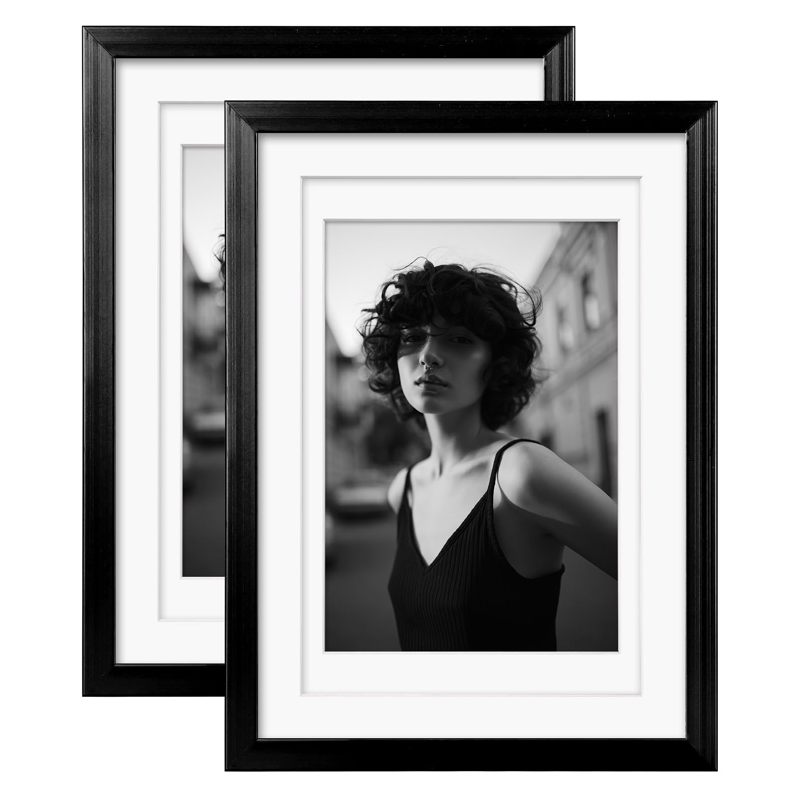 Cadre photo alu noir 13x18 cm Egofine pour montage mural modulable